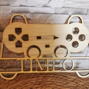 plaque porte gamer bois artisanale fait main France