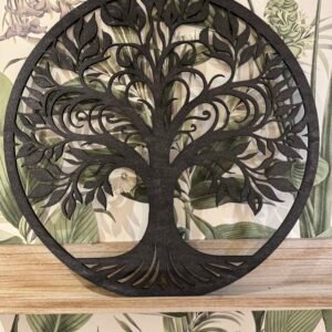 Arbre de vie noir décoratif fait main, création artisanale française