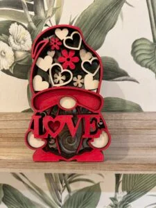 Gnome Love 3D décoratif fait main, création artisanale française