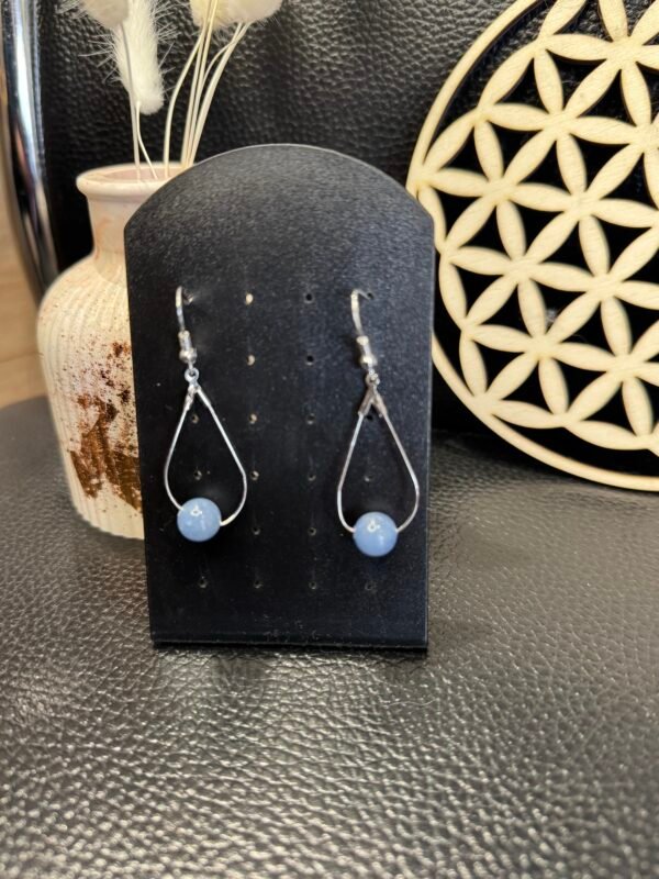 Boucles d'oreilles argenté Aventurine bleu