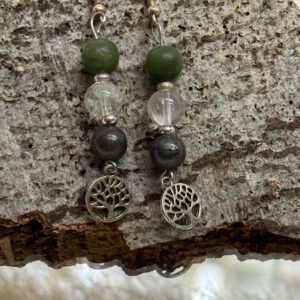 Boucles d’oreilles jade néphrite abondance faites main